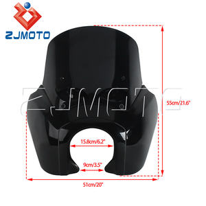 Parabrisas Estilo Club para Faro Delantero de Harley Dyna <span class=keywords><strong>2006</strong></span>-2017 - Compatible con Low Rider/Street <span class=keywords><strong>Bob</strong></span>/<span class=keywords><strong>Fat</strong></span> <span class=keywords><strong>Bob</strong></span> con Soporte Baja Designs LP6 - Product Image 6