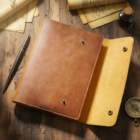 Fundas Protectoras para Cuadernos de Piel de Vaca Natural RR, A5, para Cuadernos Encuadernados, Fundas Protectoras, Cuaderno de Cuero Genuino Vintage
