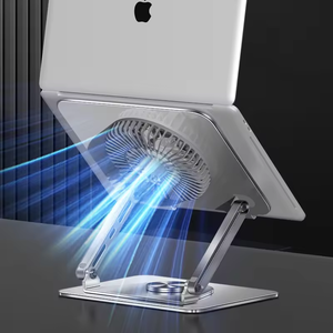 Support pour ordinateur portable universel en métal réglable à 360 degrés, hauteur et angle ajustables, <span class=keywords><strong>17</strong></span> <span class=keywords><strong>pouces</strong></span>, avec <span class=keywords><strong>ventilateur</strong></span> de refroidissement - Product Image 2