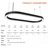 Luminaire suspendu LED rond en aluminium extrudé pour hôtel, bureau et projets intérieurs