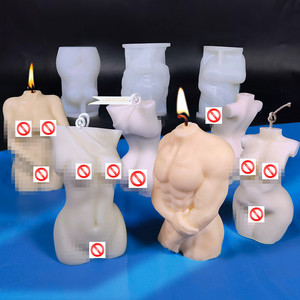 Moule en silicone pour bougie DIY, forme de corps humain : Homme musclé, Femme <span class=keywords><strong>enceinte</strong></span>, Torse humain, pour savon et bougies faites main - Product Image 1