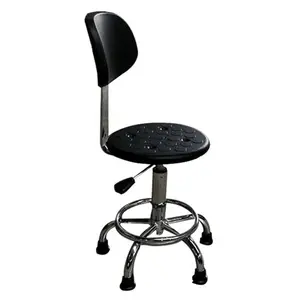 Black Adjustable Pu Foam Laboratory Esd Antistatic Stool Lab Chair For Cleanroom