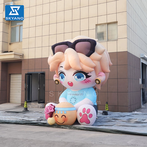 ตุ๊กตาเป่าลมรูปสาวอนิเมะ ตัวละครการ์ตูนยักษ์แบบกำหนดเอง ตุ๊กตาเป่าลมรูปสาวหมี คอสเพลย์มาสคอตสาวหมีพร้อมแว่นกันแดด - Product Image 3