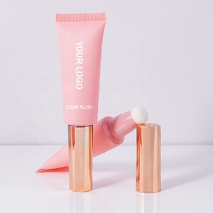 Long-Lasting Matte Silky Soft Mineral Liquid <strong>Blusher</strong> for Fair Skin Tone Custom Logo Screw Cap Squeeze <strong>Sponge</strong> Head for Face Use - Product Image 1