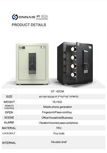 Caja Fuerte con Huella Dactilar Onnais, Caja de Seguridad para Efectivo y Llaves, 5 Colores, Caja de Seguridad con Cerradura Electrónica Digital para Oficina y Hogar - Product Image 6