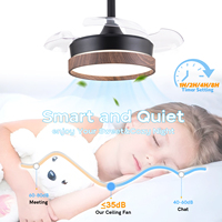 Ventilateur de plafond moderne de 28 pouces avec éclairage LED, télécommande, moteur DC, construction en fer, idéal pour chambre à coucher, salon, chambre d'amis