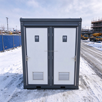 Toilettes mobiles modulaires en acier préfabriquées à 2 postes pour extérieur, usage public, chantier de construction, parc, marché russe