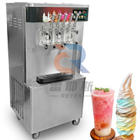 Nieuwe commerciële soft serve gelato-ijsmachine met 5 smaken, eenvoudig te bedienen voor fruit, melk, yoghurt, water, bloem en noten