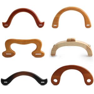 Asas clásicas de madera maciza en D para marco superior de <span class=keywords><strong>bolsa</strong></span> DIY con cierre de beso, accesorios de Hardware para monedero - Product Image 5