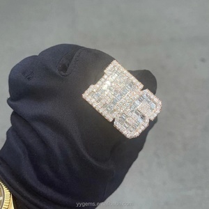 Anillo de Plata de Ley 925 con Nombre de Letra Personalizado, Estilo Hip Hop, con Incrustaciones de Moissanita, para Hombre y Mujer - Product Image 2