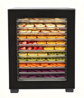 Déshydrateur alimentaire numérique BAIYI BY1188 à 12 plateaux, 850W, boîtier métallique, écologique, jusqu'à 70°C, faible bruit, pour herbes, viande séchée, friandises pour chiens