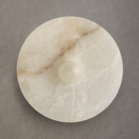 Lámpara de Pared Minimalista de Alabastro, Aplique de Pared Redondo de Alabastro, Aplique de Pared Moderno de Mármol y Alabastro, Luz de Pared de Alabastro