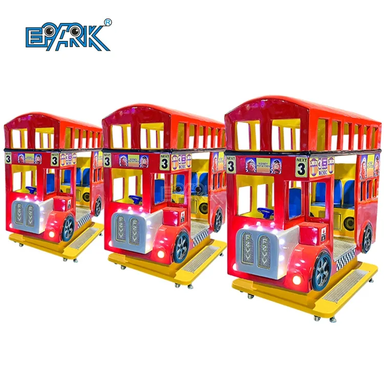 Máquina de juego operada por monedas para niños, máquina de juego Arcade, autobús londinense para 3 jugadores