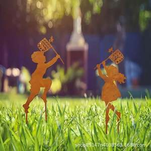 Décoration de salle de bain artistique en aluminium effet rouillé, design créatif, silhouettes de plantes/fleurs, détection tactile, à brancher, style zen asiatique - Product Image 3