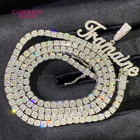 Collier en Moissanite de Haute Qualité, Testé au Diamant, Argent 925, 2mm 3mm 4mm 5mm, Chaîne Tennis VVS, Bijoux Hip-Hop