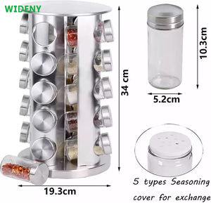 Roterende Kruidenpot Rek Organizer Rvs Draaiende Carrousel Keuken Kruidenrek - Product Image 2