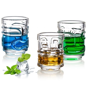 Verres à liqueur mignons de 1,5 oz, en cristal transparent, empilables, réutilisables et durables, mini verres à shot Tiki multi-usages - Product Image 1