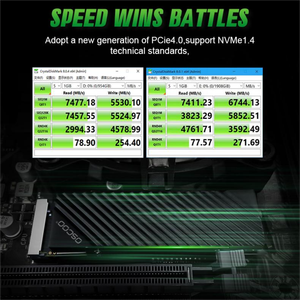 OSCOO原装M.2 NVMe游戏固态硬盘512gb 1TB 2TB硬盘7500mb/s散热器M.2 NVMe pcie 4.0固态硬盘4TB适用于PS5 - Product Image 2