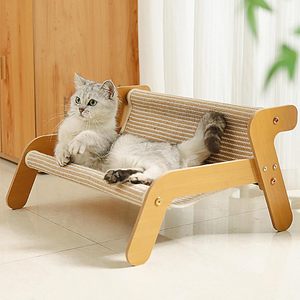 Griffoir pour chat en bois, résistant à l'usure, avec tapis en sisal, structure d'escalade, transat et chaise en sisal pour chats - Product Image 1