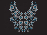 Nouveau Style fer sur transfert Hot Fix strass transfert Motifs strass décolleté Applique pour robe t-shirt