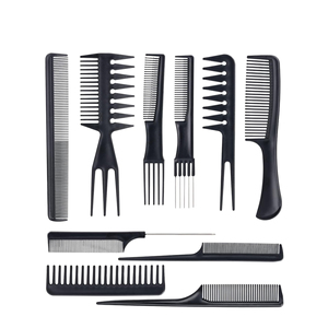 Set de 10 piezas de cepillos y peines para el cabello de peluquería, con logotipo personalizado, masajeador de cuero cabelludo y cepillo desenredante para mujer - Product Image 1
