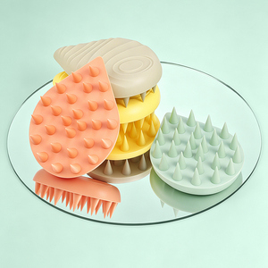 Factory OEM <b>Silicone</b> Scalp Massager Brush Soft Shampoo Scrubber Deep Cleaning Hair Washing Exfoliating <b>Tool</b> - Product Image 1