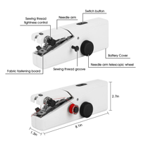 4pcs AA taille Handy Mini machine à coudre portable pour un usage familial