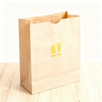 Usine taille personnalisée logo sac recyclé SOS Kraft papier brun transporter pain emballage au détail blanc à emporter sac de nourriture d'épicerie
