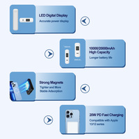 PD20W 20000Mah Magnetische Draadloze Power Bank Digitale Display Powerbank Voor Iphone 12 13 Mac Boek Draagbare Externe Batterij