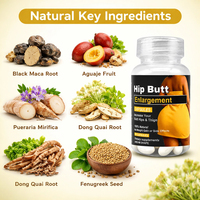 Capsules OEM/ODM haute puissance 1500mg pour l'agrandissement des hanches et des fesses, complément naturel de remodelage corporel pour femmes adultes, flacon amincissant
