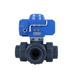 Válvula de bola de plástico motorizada eléctrica de PVC PPH CPVC IP67 Puerto T de 3 vías o puerto L - Product Image 2