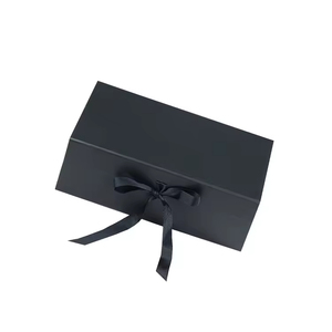 Luxury Black <b>Book</b>-Shaped Rigid Cardboard Foldable Gift <b>Box</b> Custom Paper Clamshell - Product Image 5