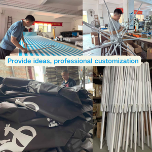 Parapluie grand format blanc en aluminium à double couche avec design ondulé LS |   Parasol <span class=keywords><strong>de</strong></span> <span class=keywords><strong>plage</strong></span>, <span class=keywords><strong>de</strong></span> marché et <span class=keywords><strong>de</strong></span> mariage Parasol extérieur - Product Image 4