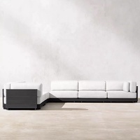 Meubles de balcon de luxe, mobilier d'extérieur, canapé de jardin pour hôtel, canapé modulaire en aluminium moderne en forme de L, canapé en forme de U