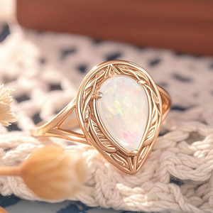 Elegante Anello a Goccia per Donne, Texture Metallica, Fascia Singola, Accessorio Gioiello per Outfit Quotidiani e Feste - Product Image 6