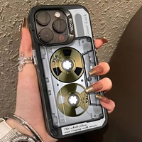 Coque de téléphone sur le thème de la moto pour iPhone 16 Pro Max Noir Blanc a Transparent Noir Imd Matériel Coque de téléphone Convient iphone