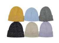 Bonnet en tricot côtelé doux thermique effet scintillant couleur avoine, bonnet d'hiver à revers roulé pour femme, usage quotidien et festif, personnalisable OEM