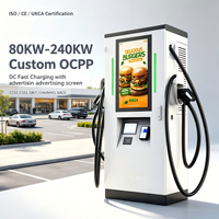 Nouvelle borne de recharge rapide électrique DC EVTAURUS 120 kW 180 kW 240 kW CCS Gbt Nacs Ocpp intelligente pour véhicules électriques avec écran publicitaire 32 pouces