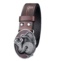 Ceinture en cuir PU pour homme, ceinture pour jeans, ceinture pour homme, noir brillant, coutures, boucle ovale en relief 3D, dragon, accessoire de taille