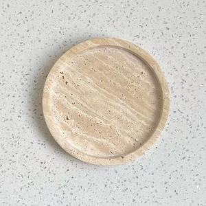 Vassoio Rotondo in Marmo Beige Cinese Economico, Marmo <span class=keywords><strong>Nero</strong></span> Marquina - Product Image 1