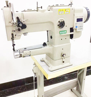 Machine à coudre industrielle robuste à point noué, avec lit cylindrique en fer et moteur haute vitesse