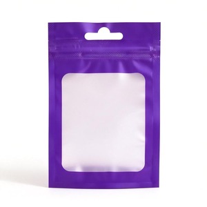 Reseal Pouch <strong>Bag</strong> Packaging Clear LDPE Plastic Flat Frosted Zip Lock <strong>Bags</strong> Holographic Aluminum Foil for Earphone Packaging - Product Image 2