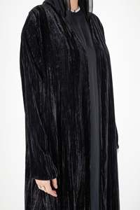 ชุดเดรสมุสลิมสำหรับผู้หญิงชุดเดรสอาบายาผ้ากำมะหยี่สีดำพิมพ์ลายสำหรับผู้หญิงอาหรับแบบดั้งเดิมตะวันออกกลางรอมฎอนออกแบบได้ตามต้องการ - Product Image 5