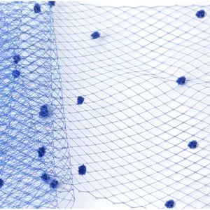 派对迷人的渔网材料新娘纯色球顶面纱配件venonat鸟笼面纱