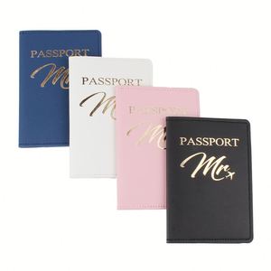 Porta Pasaportes Personalizable de PU de Alta Calidad con Diseño de Letras de Viaje Impermeable, Estilo Moderno, para Parejas - Product Image 3