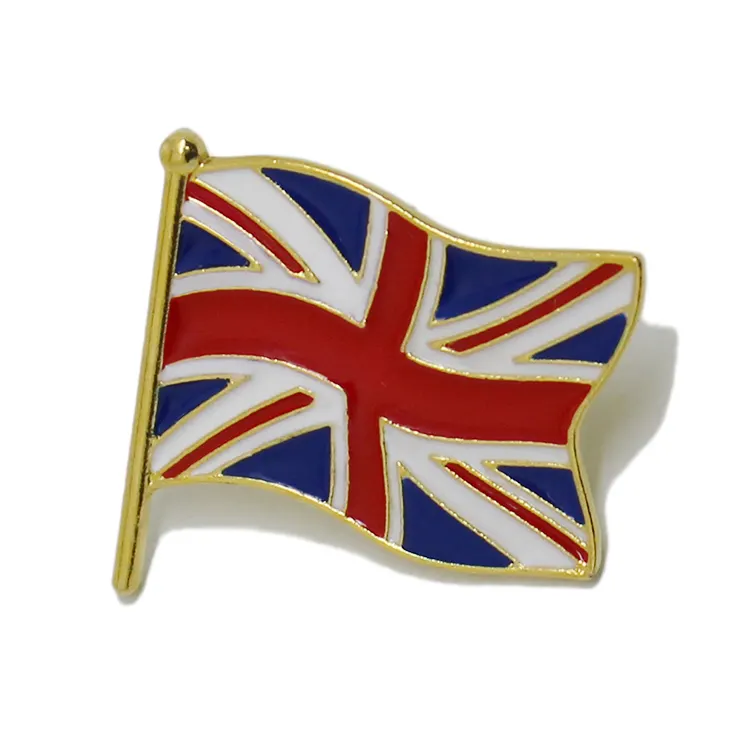 Países personalizados Gran Bretaña Reino Unido Inglaterra bandera Cruz solapa pines insignias broche personalizado esmalte bandera Londres pines