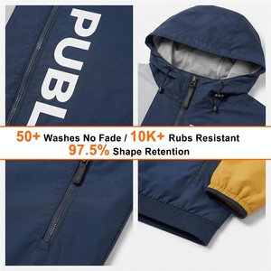 Veste coupe-vent décontractée pour homme, personnalisée par le fabricant, avec impression sérigraphique, fermeture éclair, patchwork, pour l'automne et les activités de plein air - Product Image 2