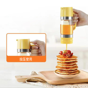 Distributeur de miel en verre durable de 300 ml avec poignée, pot à miel transparent anti-goutte, bouteille de miel anti-fuite à pression pour pain - Product Image 2