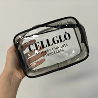 Trousse de Maquillage Personnalisée avec Logo, Motif Lettres Tendance, Sac Cosmétique en PU Transparent PVC, Trousse de Toilette avec Fermeture Éclair Métallique S-01142 Fabriqué en Chine