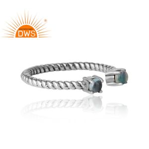 <b>Blue</b> Topaz and <b>Opal</b> Gemstone <b>Ring</b> Supplier Handmade Antique 925 Sterling Silver <b>Ring</b> Jewelry Vintage Collection - Product Image 6